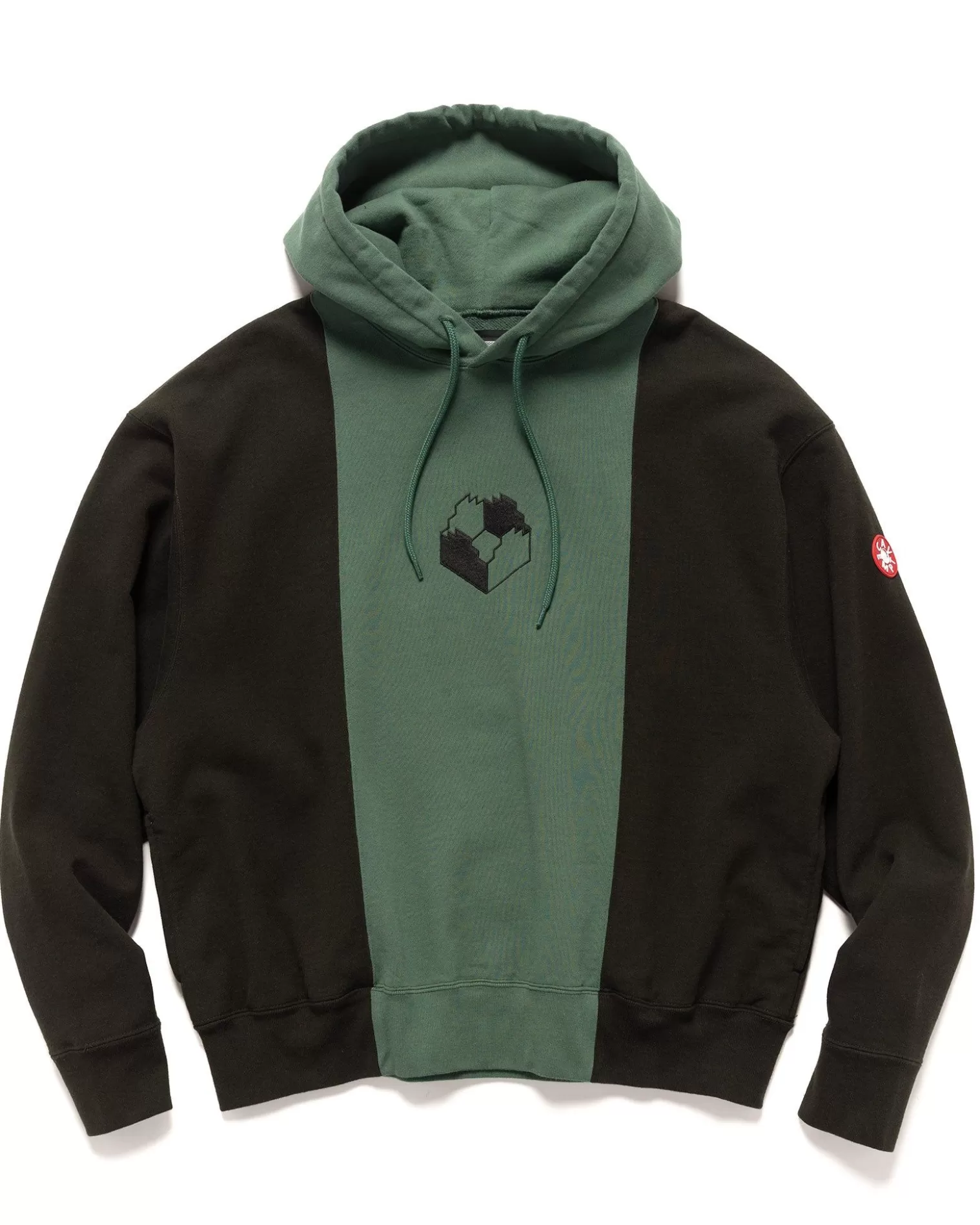 CAV EMPT Panelled Two Tone Hoody Green Hot