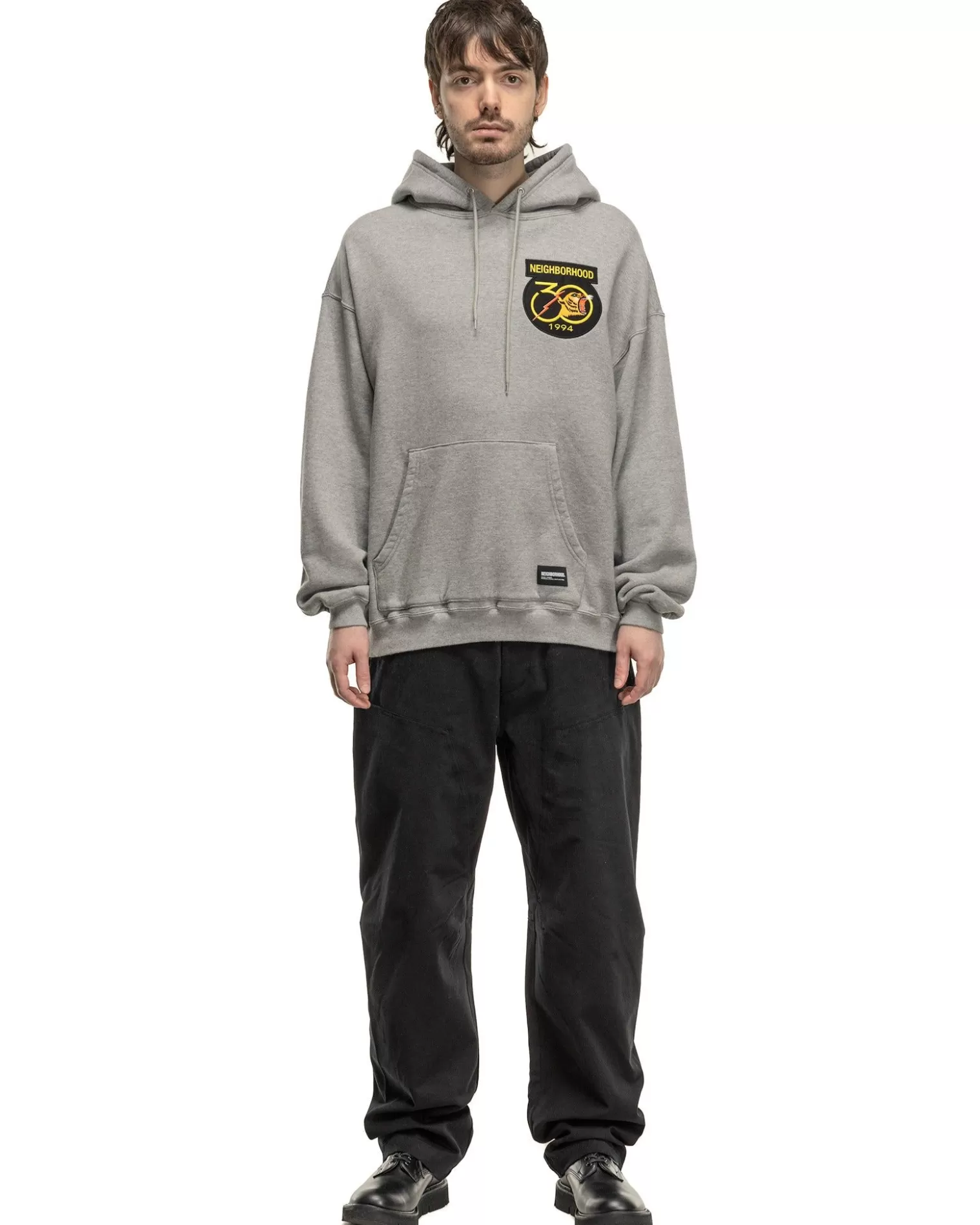 Neighborhood Patched Sweatparka Ls Grey Sale