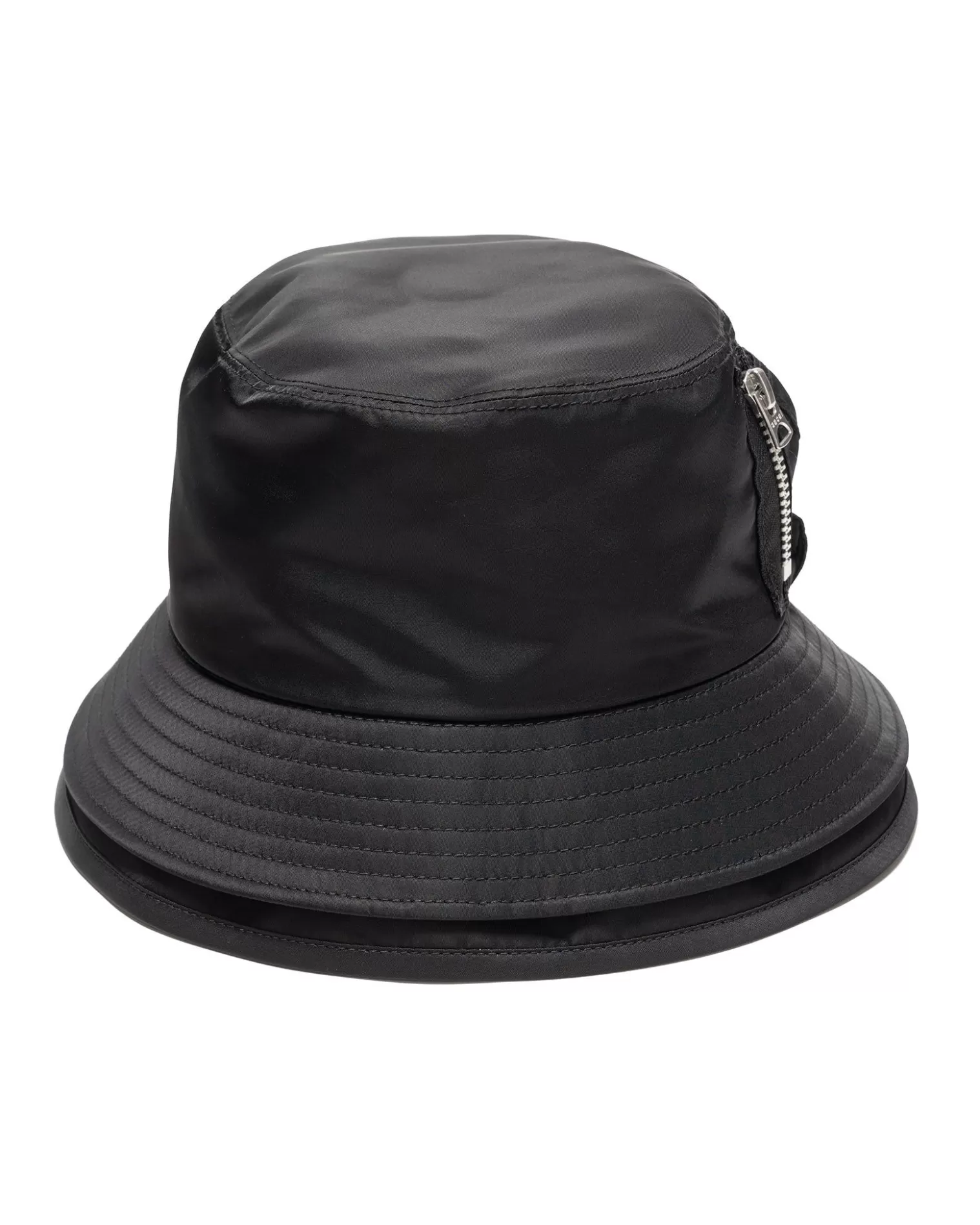 sacai Pocket Double Brim Hat/Nylon Twill Black Shop