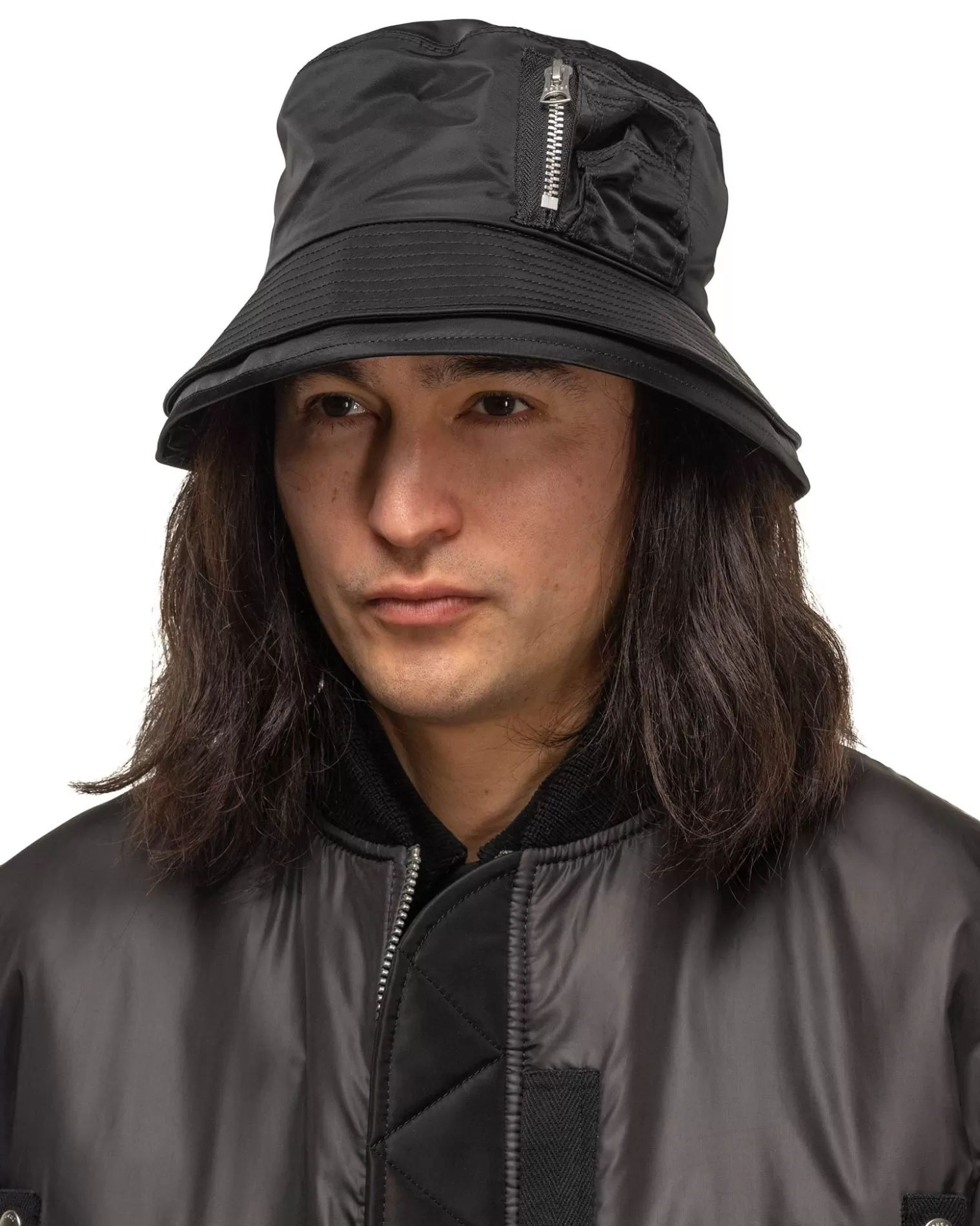 sacai Pocket Double Brim Hat/Nylon Twill Black Shop