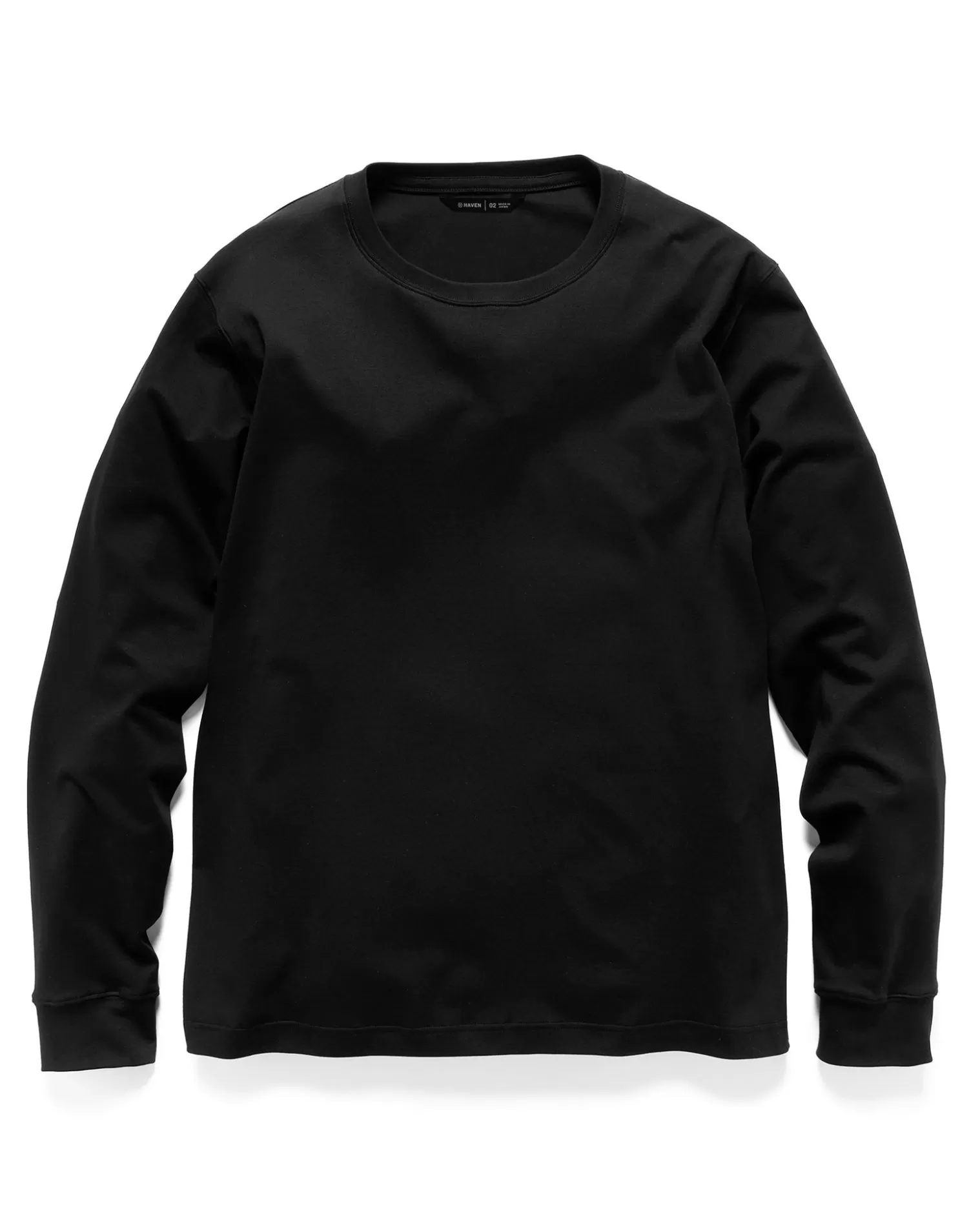 HAVEN Prime Standard Fit T-Shirt L/S-Suvin Cotton Jersey Black Fashion