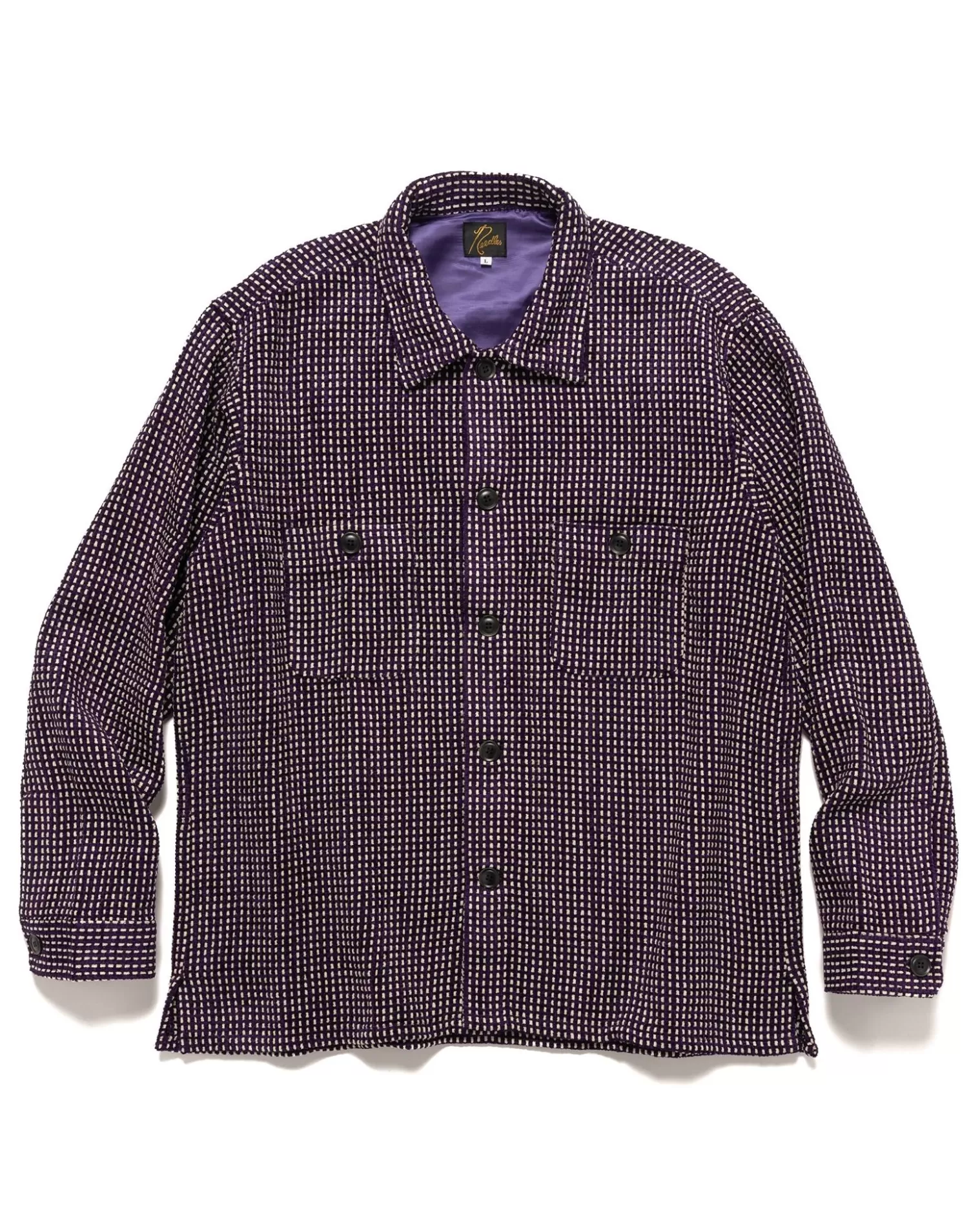 Needles Smokey Shirt-Ac/Pe/W Mall Cloth Purple Hot