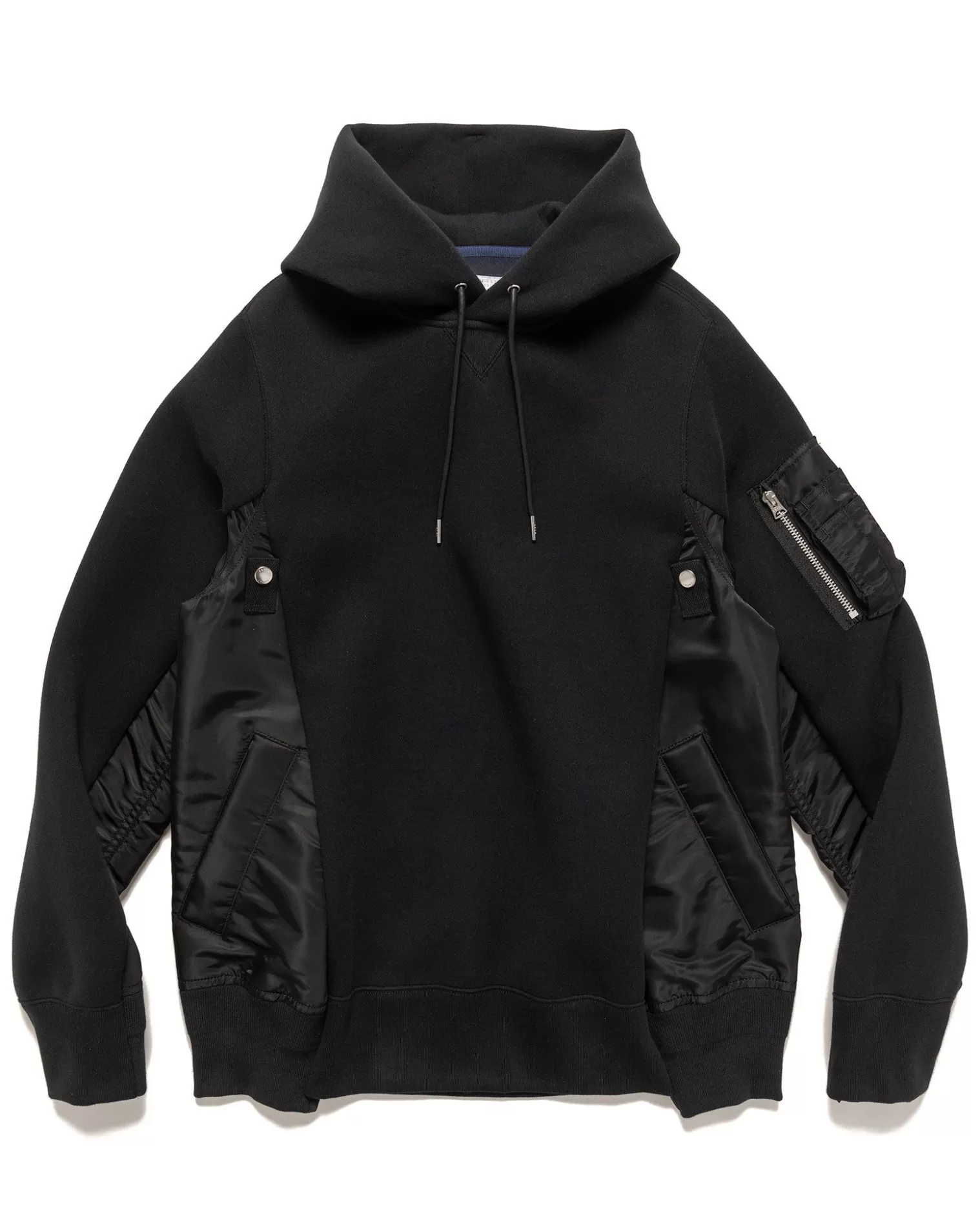 Sacai Sponge Sweat X Nylon Twill Hoodie Black Fashion