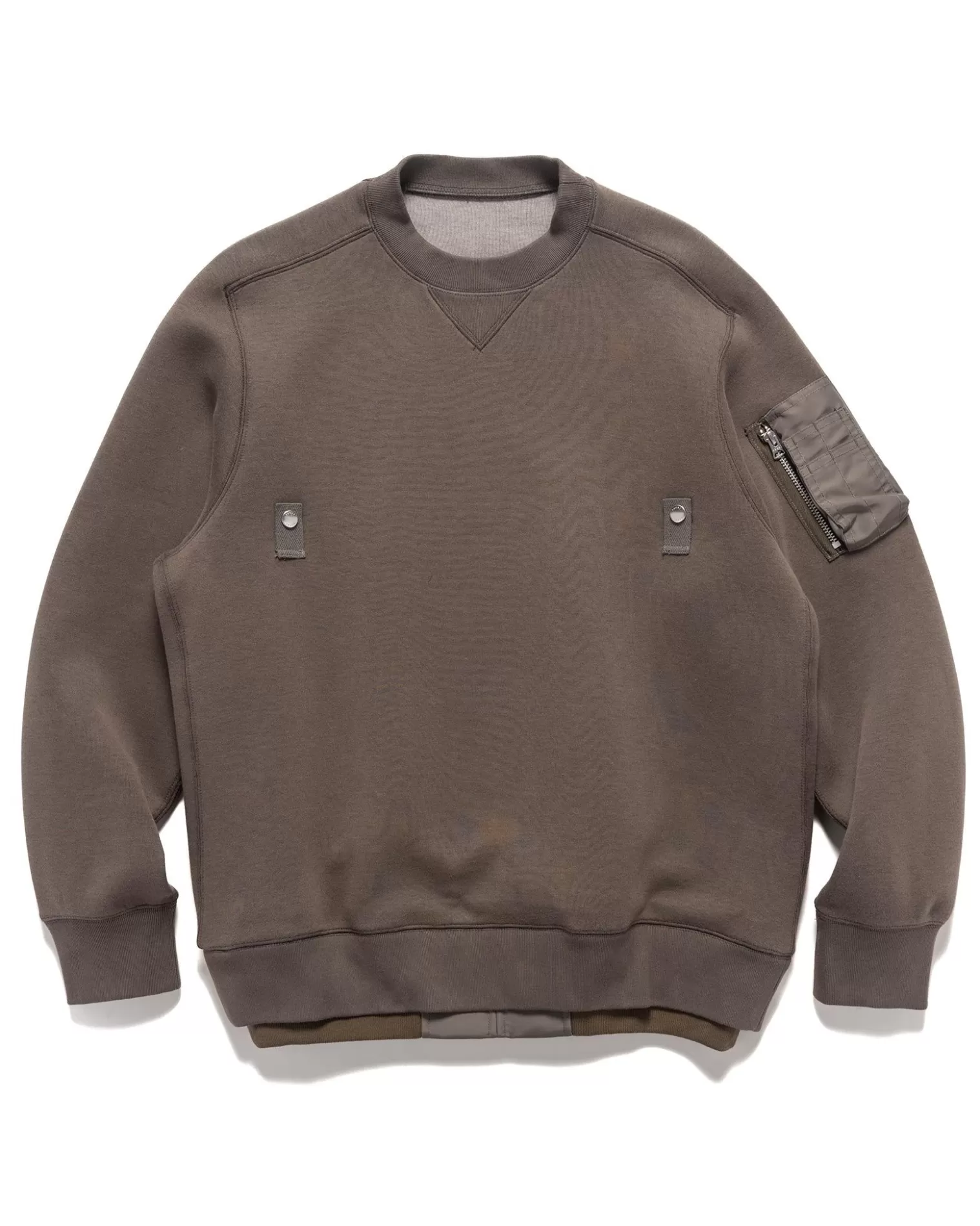 sacai Sponge Sweat X Nylon Twill Pullover Taupe Cheap