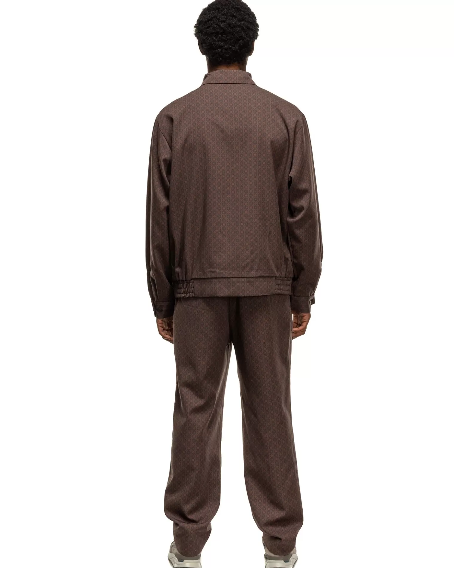 Needles Tucked Side Tab Trouser-Wool Gabardine/Printed Brown/Fine Pattern Cheap