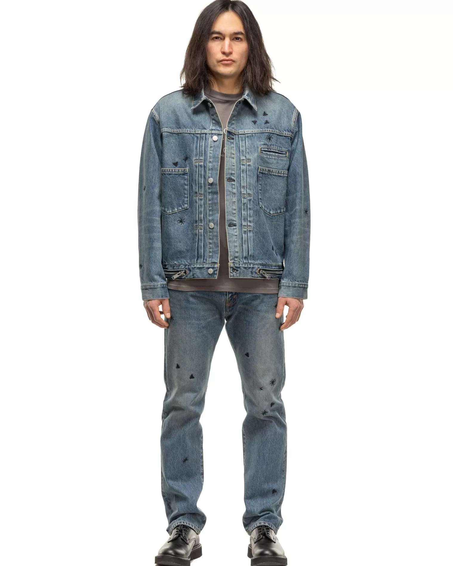 Undercover Up1D4203 Blouson Light Blue Indigo Discount