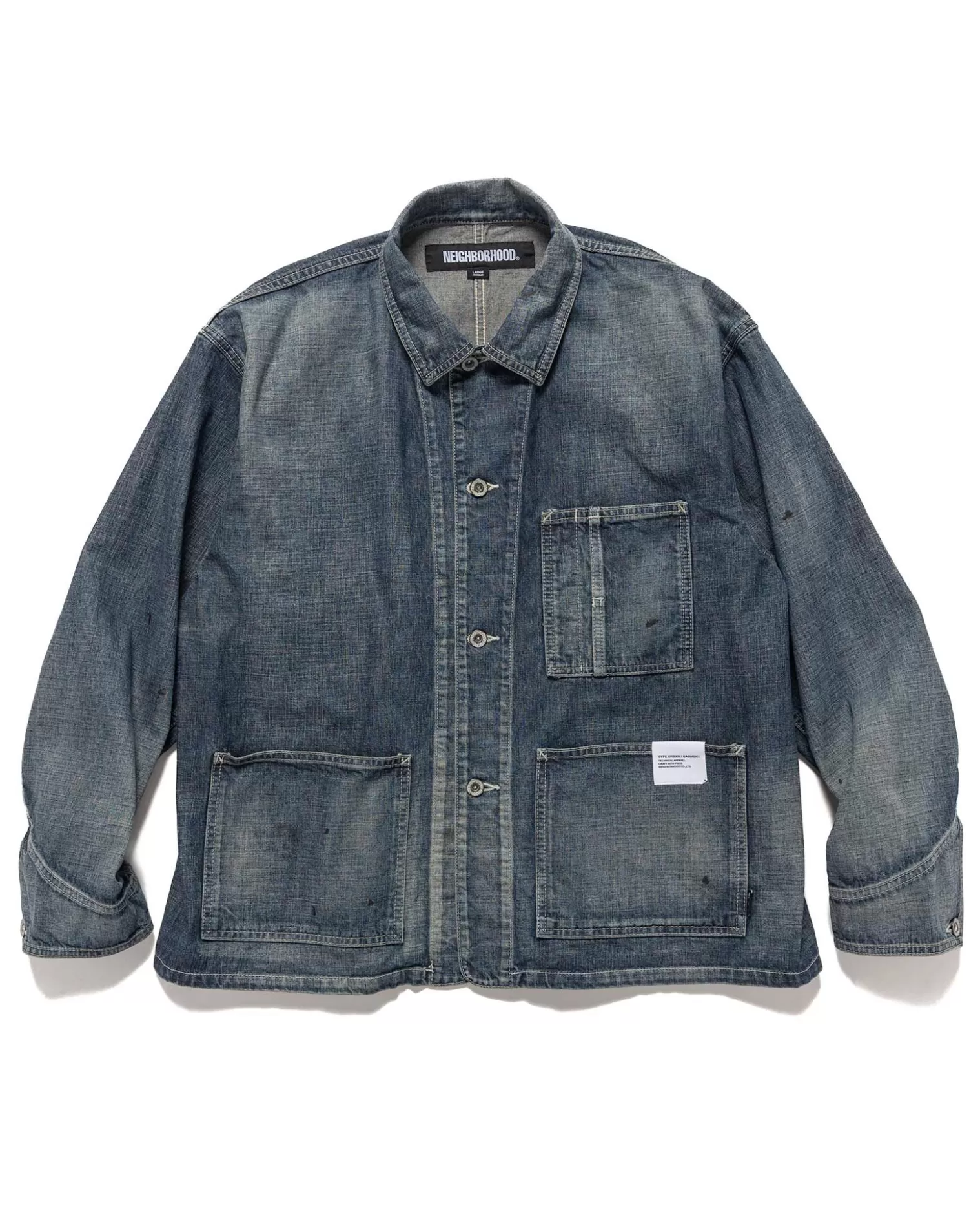 Neighborhood Washed Short Coverall Jacket Indigo Online