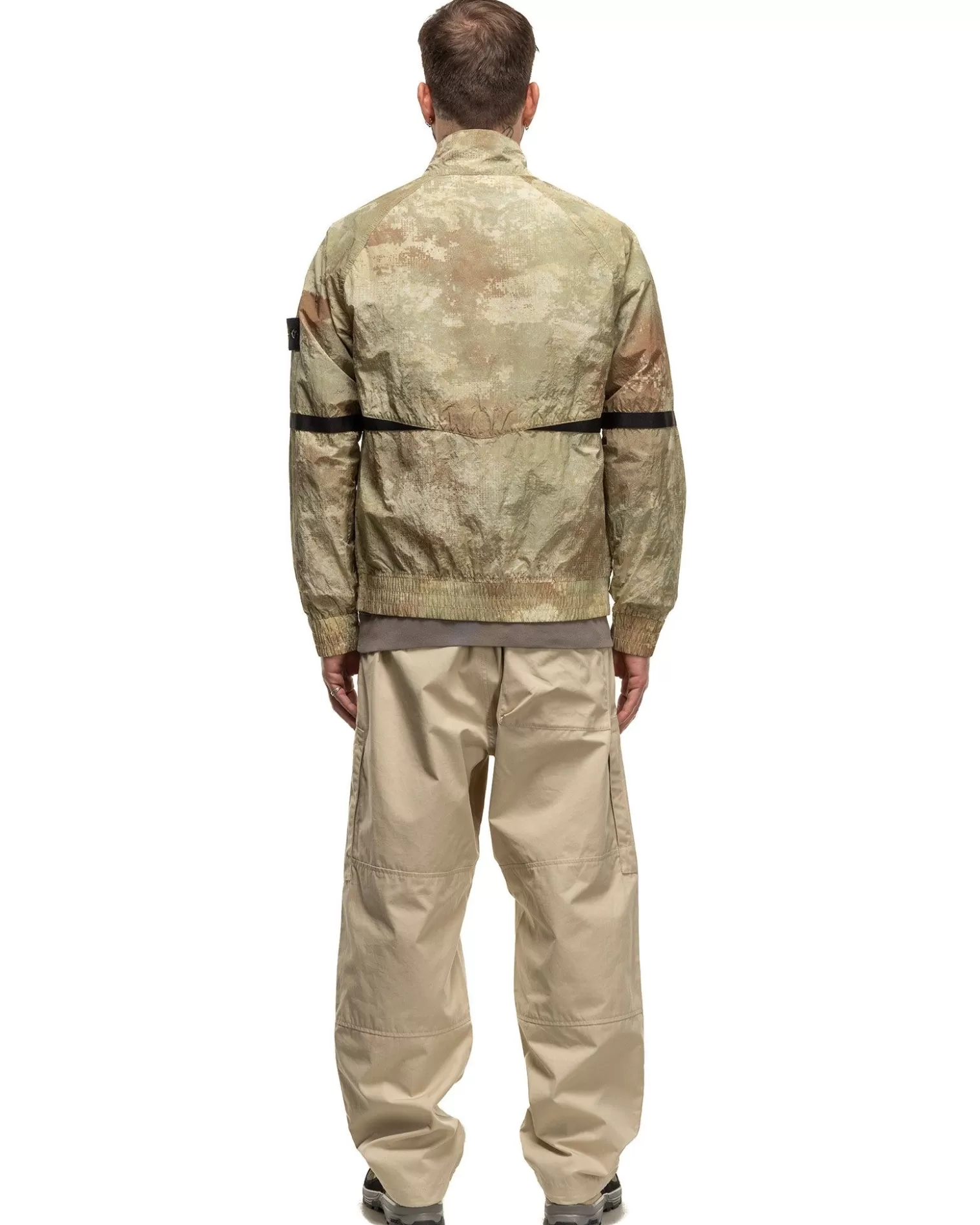 Stone Island Weatherproof Cotton Canvas Ghost Piece Loose Fit Cargo Pants Beige New