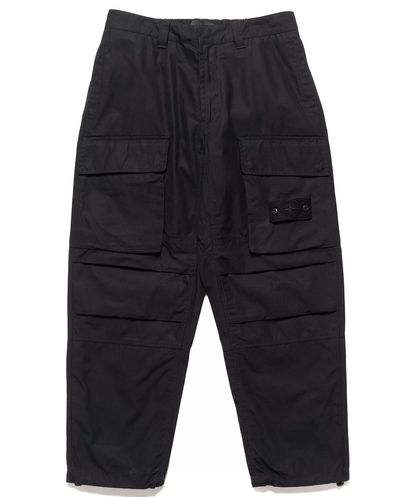 Stone Island Weatherproof Cotton Canvas Ghost Piece Loose Fit Cargo Pants Black Clearance