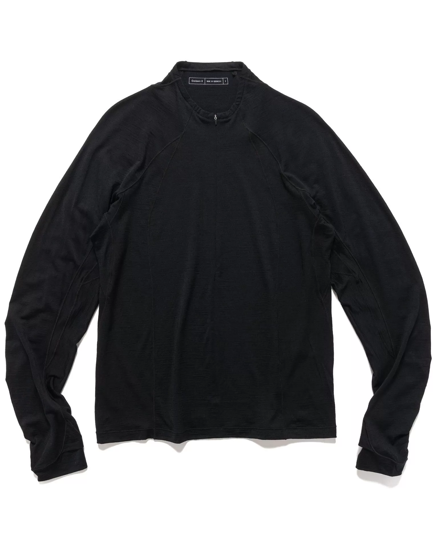 Goldwin 0 Wool Half Zip L/S T-Shirt Black Cheap